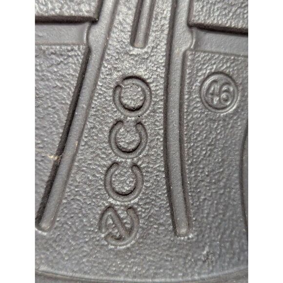 Ecco Men's Black Solid Leather Square Toe Tie Closure Oxford Shoe Size 11.5 - Picture 2 of 9